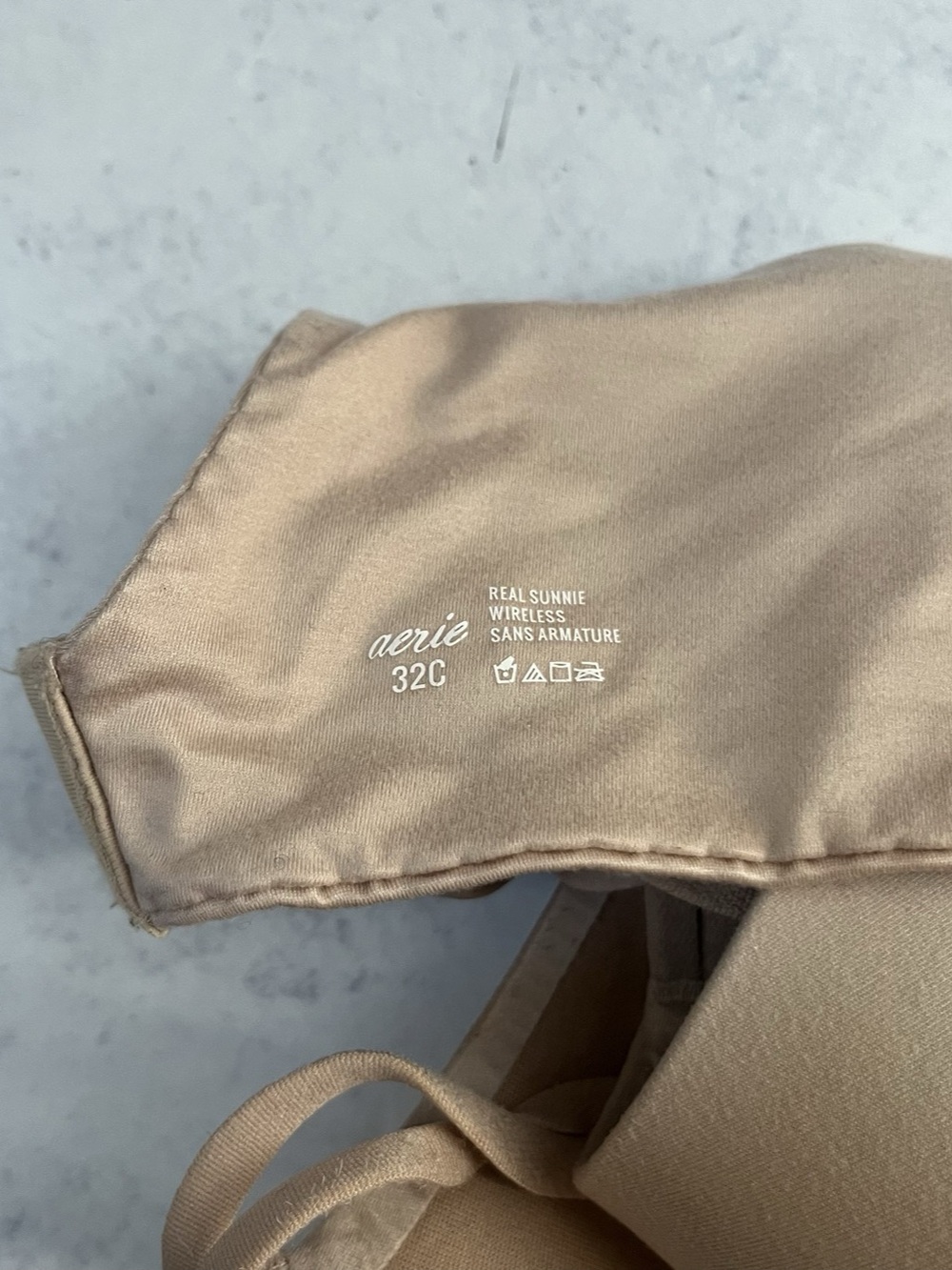 Aerie Bra 32C Real Sunnie Wireless Nude Padded Smooth Neutral - Picture 4 of 4